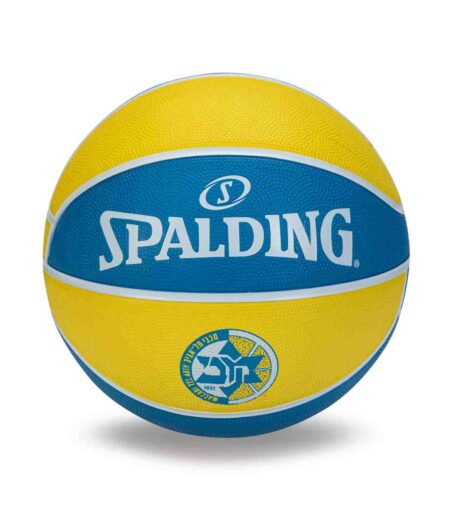 כדורסל יורוליג צהוב כחול ממותג מכבי תל אביב