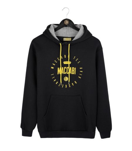 קפוצ'ון MACCABI לוגו רטרו אפור בוגרים