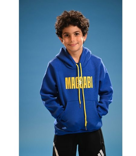 קפוצ'ון MACCABI לוגו רטרו כחול ילדים